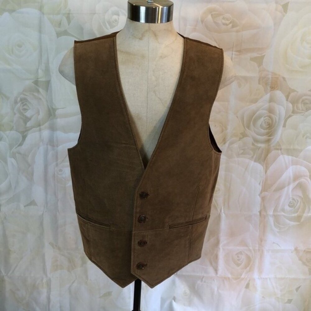 Beyond Leather Vest Brown XL